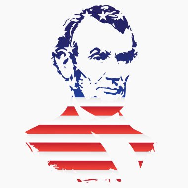 Abraham Lincoln Amerika Birleşik Devletleri'nin ulusal bayrak doku silüeti