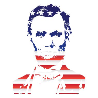 Abraham Lincoln Amerika Birleşik Devletleri'nin ulusal bayrak doku silüeti