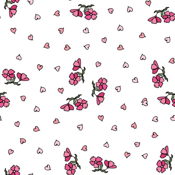 Flower pattern of small flowers. Seamless vector texture