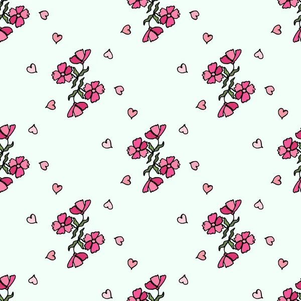 Patrón de flores de flores pequeñas. Textura vectorial sin fisuras — Vector de stock