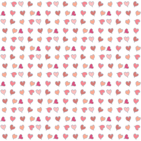 Vector seamless pattern with red small hearts — Stock Vector