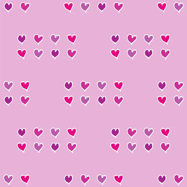Vector seamless pattern with red small hearts — Stock Vector