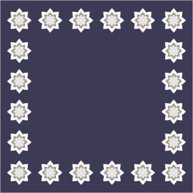 Çerçeve, etnik bir süs unsurundan oluşuyor..