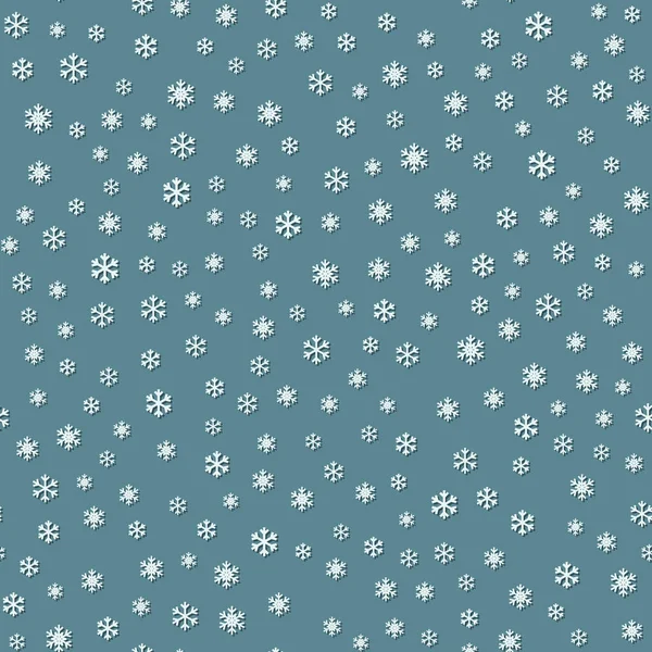 Modèle sans couture de Noël avec flocons de neige sur un fond vert clair — Image vectorielle