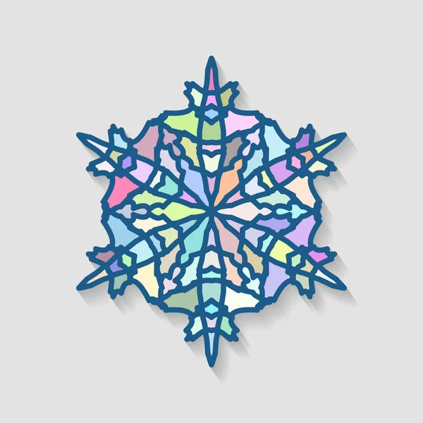 Snowflake Icon Made Of Multi-Colored Mosaic Fragments. — Stock Vector
