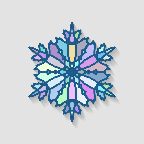 Snowflake Icon Made Of Multi-Colored Mosaic Fragments. — Stock Vector