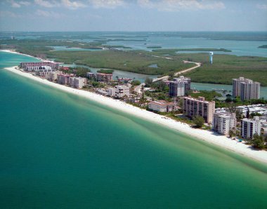 Aerial view of Bonita Beach Florida coastline clipart