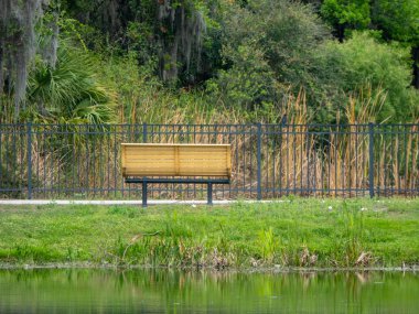 Wet Retention Pond lookout bench clipart