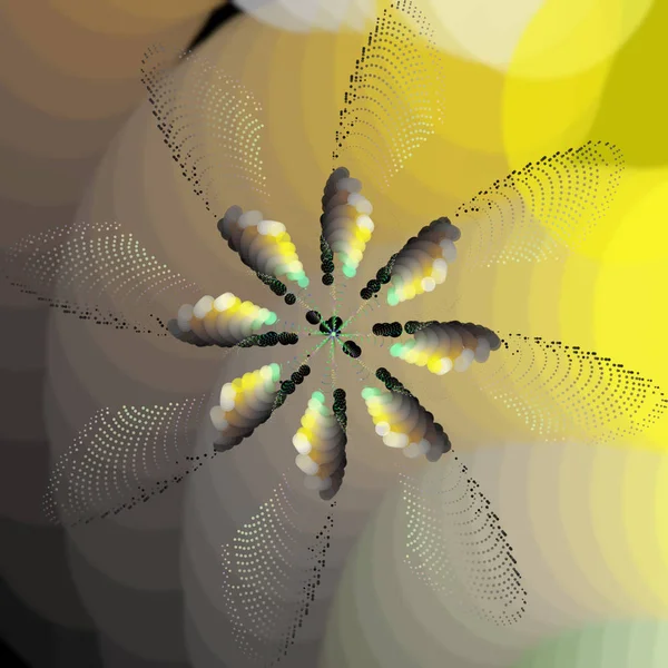 Fleur Fractale Expansion Dgageant Une Nergie Sous Forme Ondes Vibrations — Φωτογραφία Αρχείου