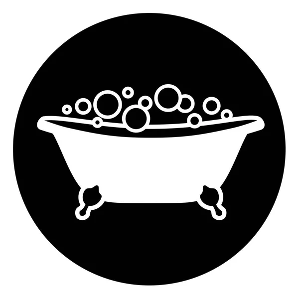 Isolated Icon Bath Tub Bubbles Vector Illustration White Background Black — Stock Vector