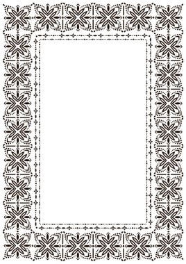 Çerçeve kenarlığı tasarım şablonu. Sertifika, davet, belge, menü vb için beyaz boş arka plan siyah ve beyaz dekoratif vektör sınırında.