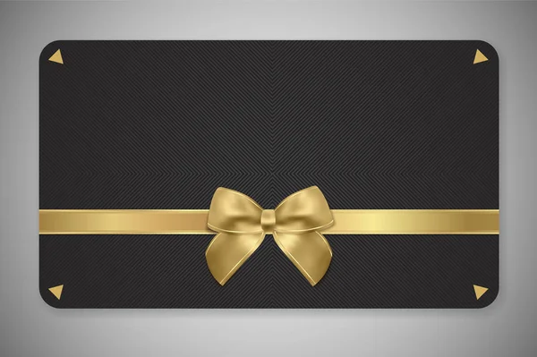 Κάρτα Δώρου Έκπτωση Κάρτα Δώρο Δώρο Κουπόνι Χρυσή Κορδέλα Τόξο — Διανυσματικό Αρχείο