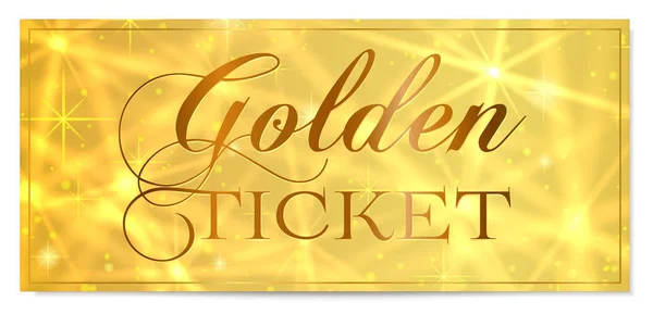 Bilet Golden Gift Certificate Szablon Wektor Bon Upominkowy Design Gwiazdy — Wektor stockowy