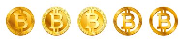 Beyaz arka plan üzerinde izole cryptocurrency Bitcoin işareti (Bitcoin simgesi) vektör. Altın B sikke simge tasarım, konsept illüstrasyon bankacılık dijital sanal kripto para birimi