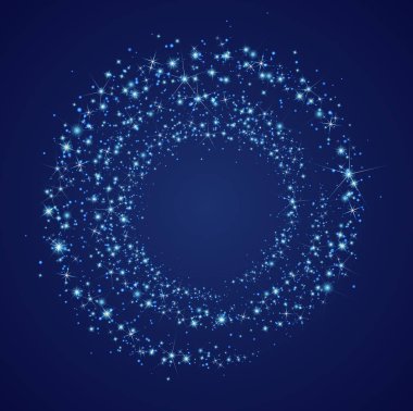 Yıldız çemberi. Galaxy yıldızlı yüzük (Samanyolu) ile arka plan. Vektör çizim ile metin için boş yer