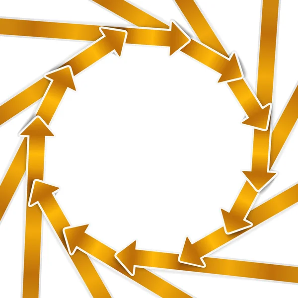 Golden Arrows Dollar Sign Icon Cycle Circle Concept Business Loop — Stock Vector