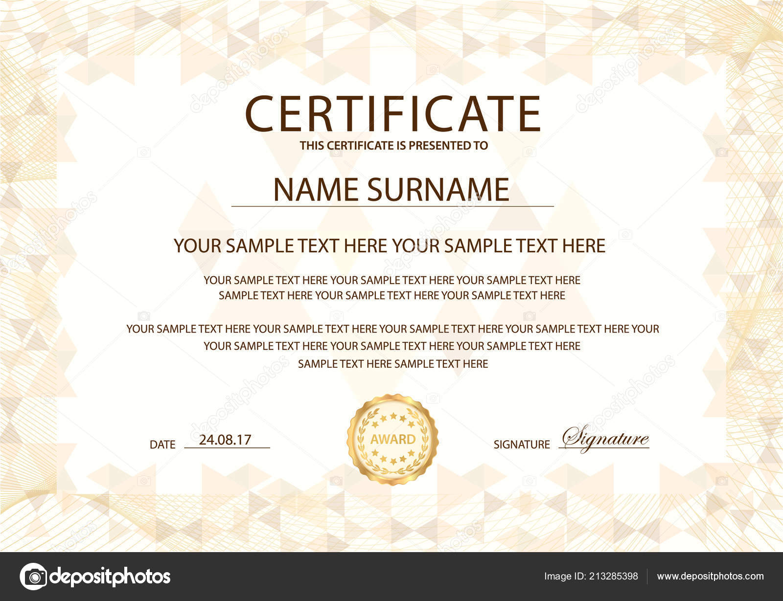 Certificate Template Gold Emblem Design Diploma Certificate Regarding Formal Certificate Of Appreciation Template