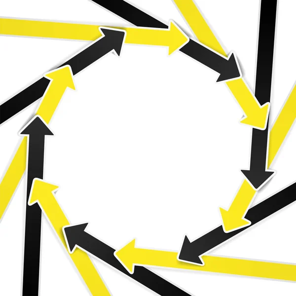 Flechas Circulares Vectoriales Aisladas Puntero Bucle Con Espacio Blanco Para — Vector de stock