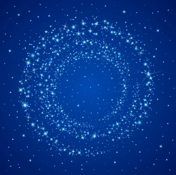 Círculo Poeira Estelar Galaxy Fundo Abstrato Com Anel Estrelado Láctea — Vetor de Stock