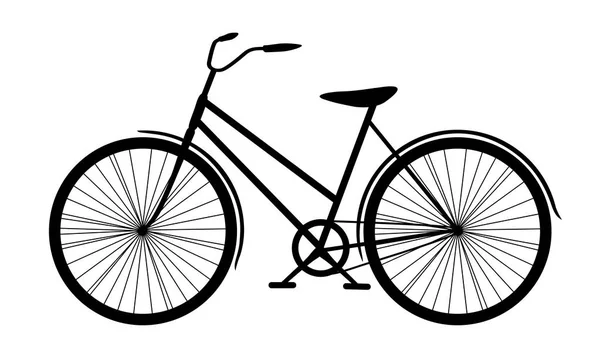 Черный Плоский Вектор Силуэт Значка Велосипеда Простой Спорт Велосипед Черном — стоковый вектор