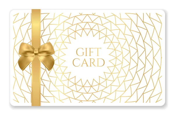 Tarjeta Regalo Con Patrón Geometría Abstracta Textura Triangular Arco Dorado — Vector de stock