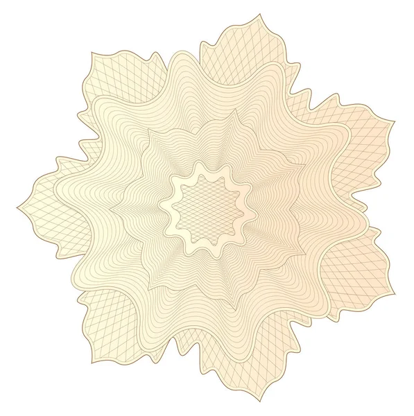 Modèle Guilloché Filigrane Rosette Éléments Ligne Pour Conception Argent Bon — Image vectorielle