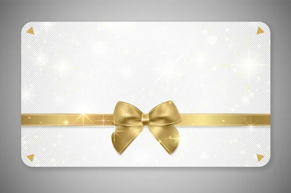 Gift Card Gift Card Discount Gift Coupon Con Nastro Dorato — Vettoriale Stock