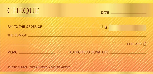 Cheque Check Plantilla Chequera Patrón Guilloche Con Marca Agua Línea — Archivo Imágenes Vectoriales