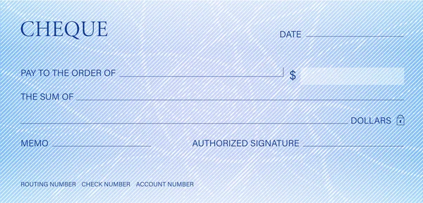 Selectievakje Cheque Chequeboek Sjabloon Guillochepatroon Met Abstracte Lijn Watermerk Achtergrond — Stockvector