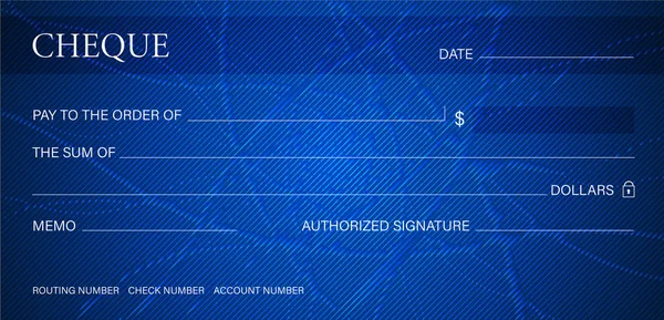 Selectievakje Cheque Chequeboek Sjabloon Guillochepatroon Met Abstracte Lijn Watermerk Achtergrond — Stockvector