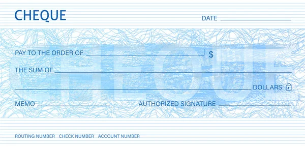 Cheque Plantilla Chequera Patrón Guilloche Con Marca Agua Línea Abstracta — Archivo Imágenes Vectoriales