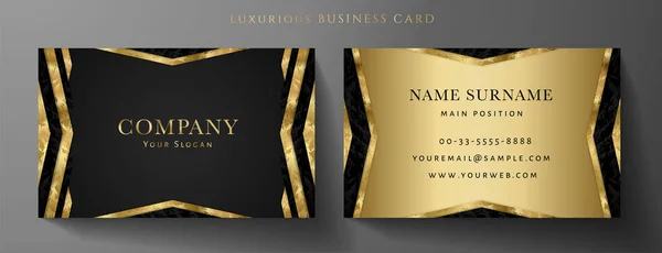 Luxury Golden Business Card Template Gold Vip Gift Card Art — Stock Vector