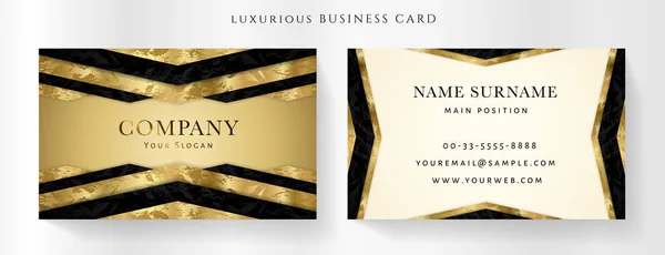 Luxury Golden Business Card Template Gold Vip Gift Card Art — Stock Vector