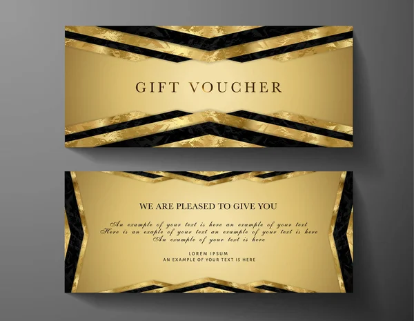 Luxe Gouden Cadeau Doen Cadeau Certificaatsjabloon Art Deco Elementen Gouden — Stockvector