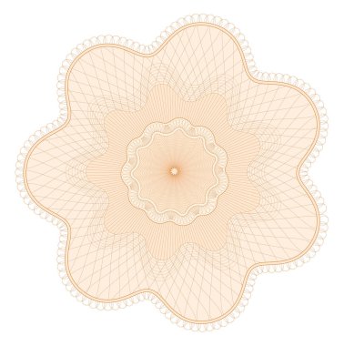 Guilloche desen, filigran, rozet (satır öğeleri) para tasarım, fiş, para birimi, hediye sertifikası, kupon, banknot, diploma, onay, Not için