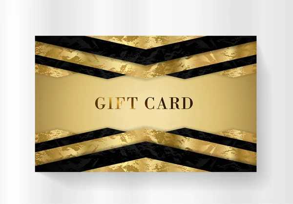 カード ギフト カード割引 高級報酬カード ブラック パターンのギフト クーポンをプレゼントします 伝票テンプレート デザイン 招待状 — ストックベクタ