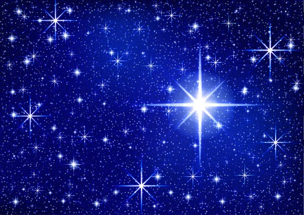 Fondo Vector Brillo Estrellado Con Estrellas Brillantes Cielo Azul Noche — Vector de stock