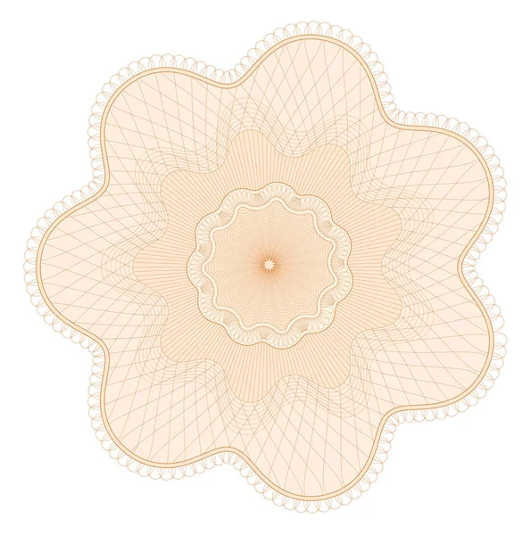 Modèle Guilloché Filigrane Rosette Éléments Ligne Pour Conception Argent Bon — Image vectorielle