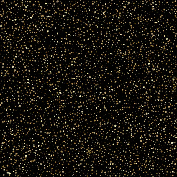 Starry Sparkle Vector Background Golden Twinkle Stars Lean Night Sky — Stock Vector