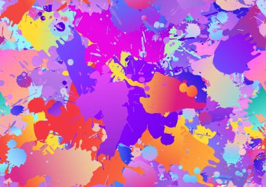 Sanat boya ile renkli Dikişsiz desen arka plan damla, noktalar. Gökkuşağı leke (farklı renklerde silüeti boynun) Grunge düzeni. Çok renkli duvar kağıdı vektör