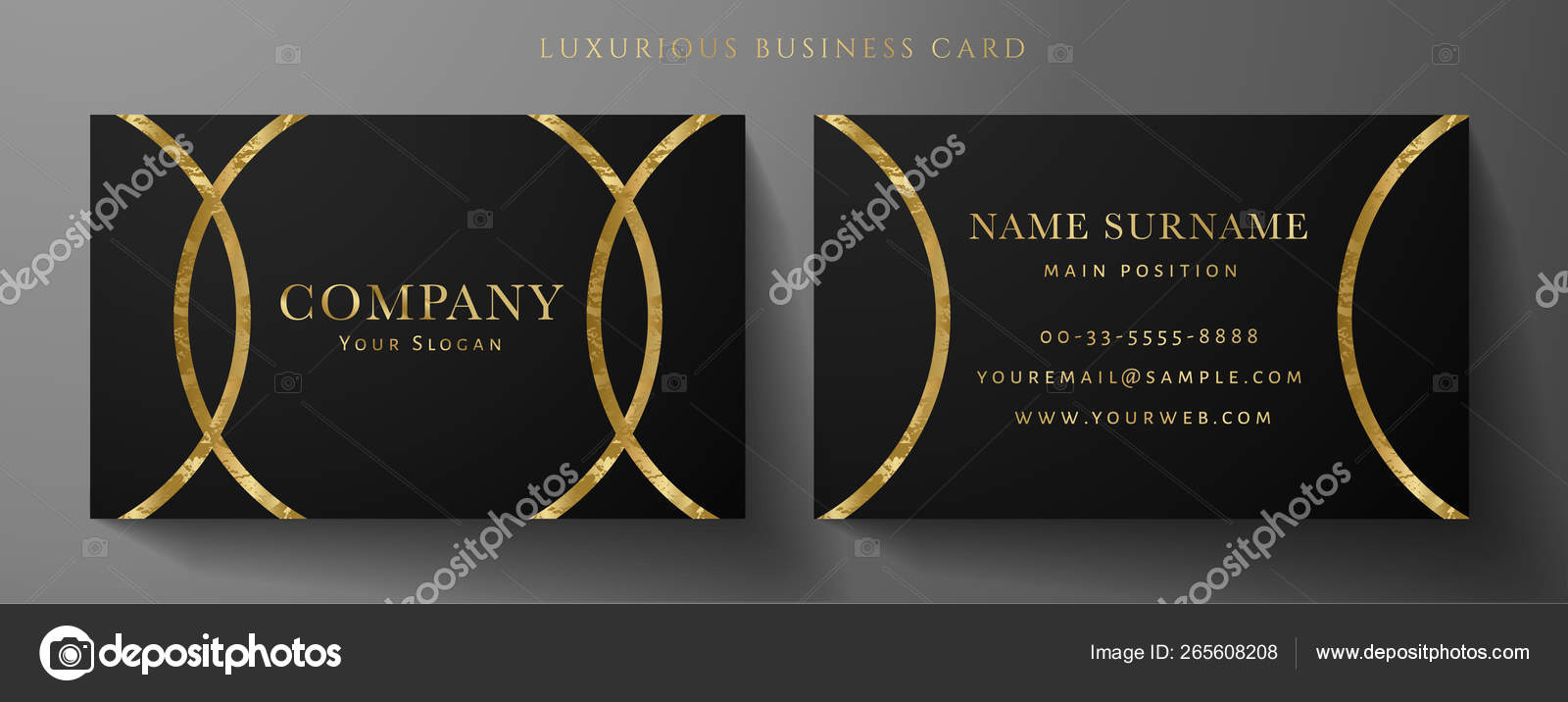Luxury Black Business Card Design Template Gold Art Deco Circle Stock  Vector Image by ©Shiny777 #265608208