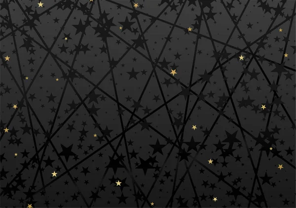 Fondo Negro Con Estrellas Líneas Abstractas Patrón Geométrico Fondo Vacaciones —  Fotos de Stock