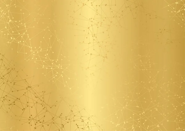 Gold Abstrait Fond Blanc Avec Des Lignes Technologie Fond Réseau — Image vectorielle