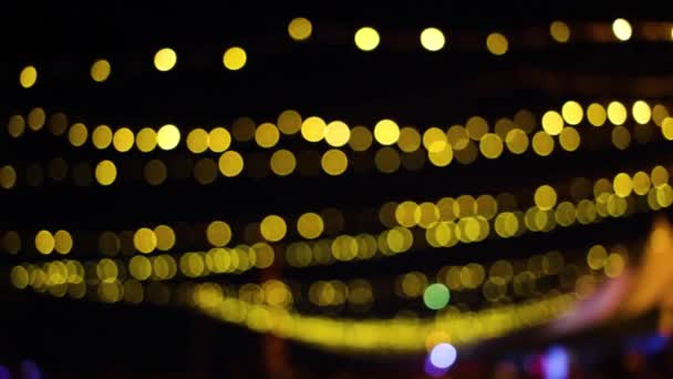 Місті Підвісна Лампа Висять Зверху Роблять Красивою Роблю Розмитою Тому — стокове відео