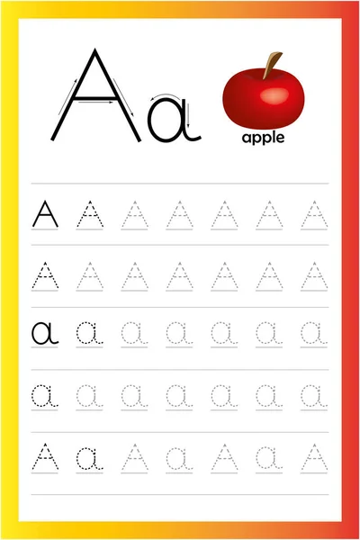 Tracing Letter Alphabet Tracing Worksheet Preschool Kindergarten Writing Practice Exercises — Stock Vector