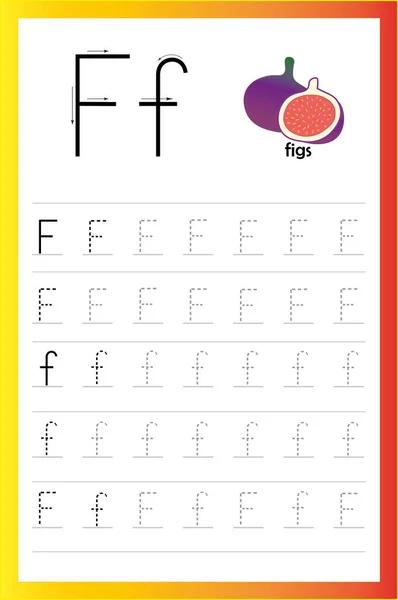 Tracing Letter Alphabet Tracing Worksheet Preschool Kindergarten Writing Practice Exercises — Stock Vector