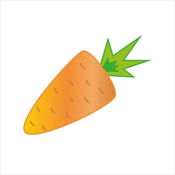 Orangefarbene Karotte Mit Grünen Blättern Auf Weißem Hintergrund Biologische Lebensmittel — Stockvektor
