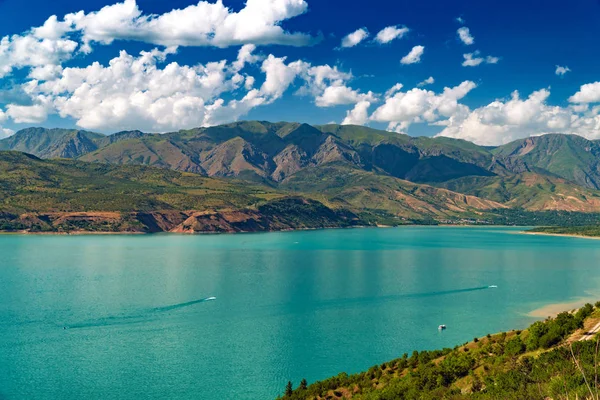 Lake Mountains Summer Charvak Uzbekistan — Stock Photo, Image