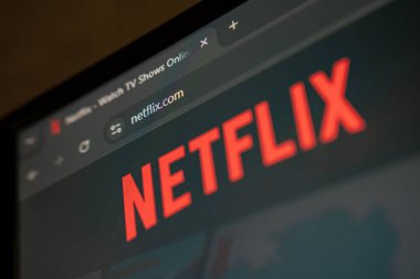 September 3 2025, Tashkent Uzbekistan: Netflix logo displayed on web browser window of computer.