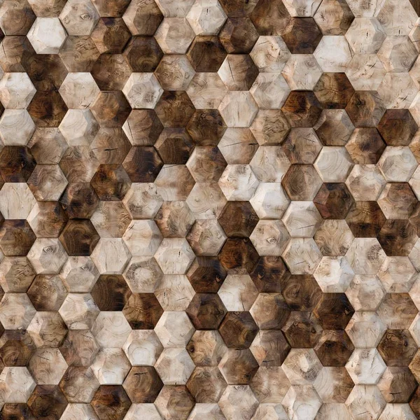 Illustratie Textuur Achtergrond Driedimensionale Realistische Houten Polygonen Met Een Schaduw — Stockfoto